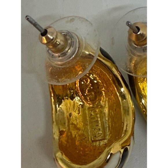 KJL Kenneth Jay Lane (2) Animal Print Earrings for Pierced Ears Giraffe/Zebra - Picture 8 of 8